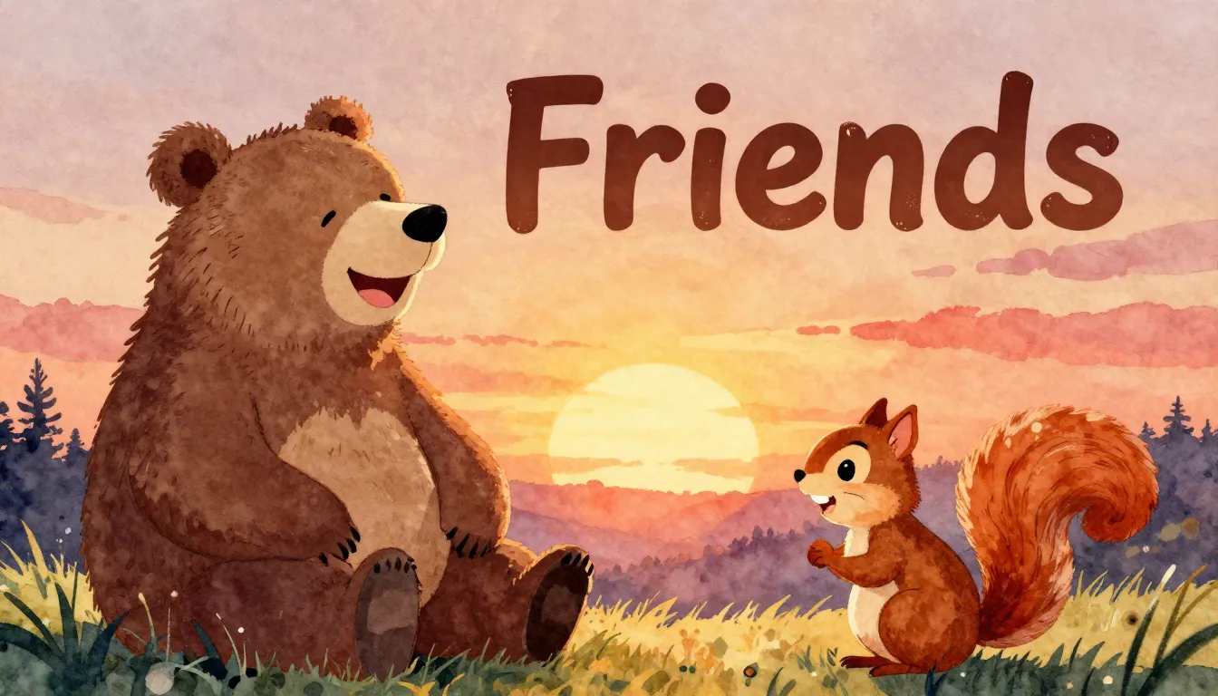 Vibrant watercolor style. Country song album cover, "Friends...