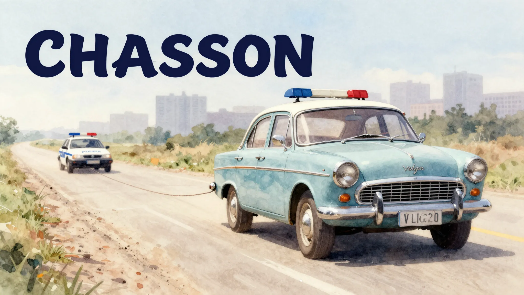 Vibrant watercolor style. Chanson album cover: a vintage "Vo...