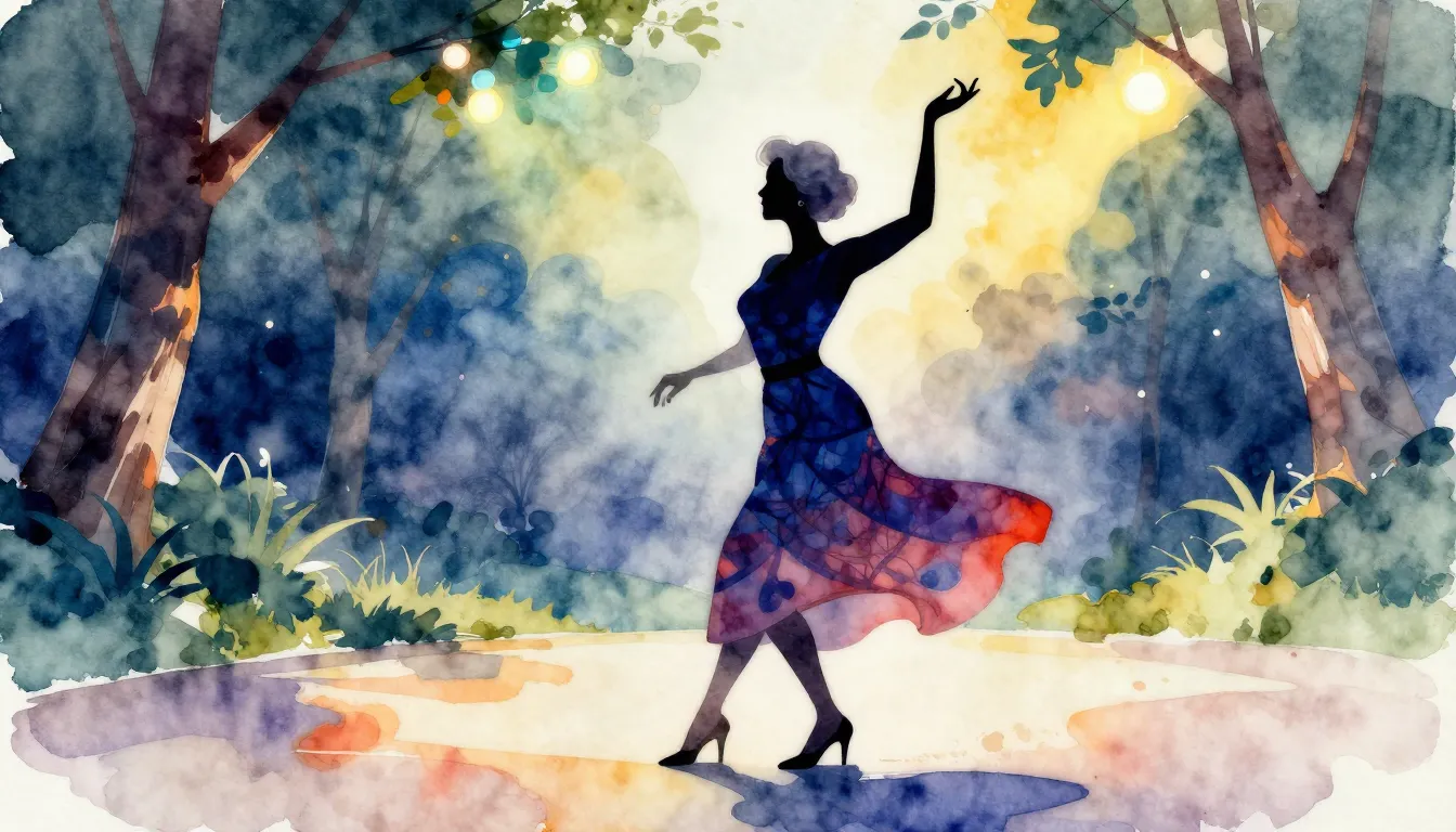 Watercolor style. Elegant silhouette of an elderly lady in a...