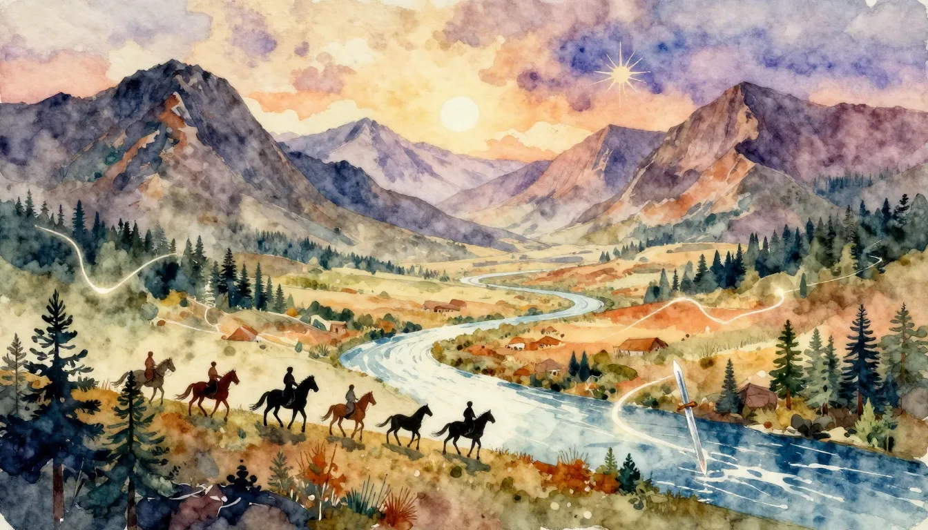 Vibrant watercolor style. Folk song album cover. Ancient Sla...