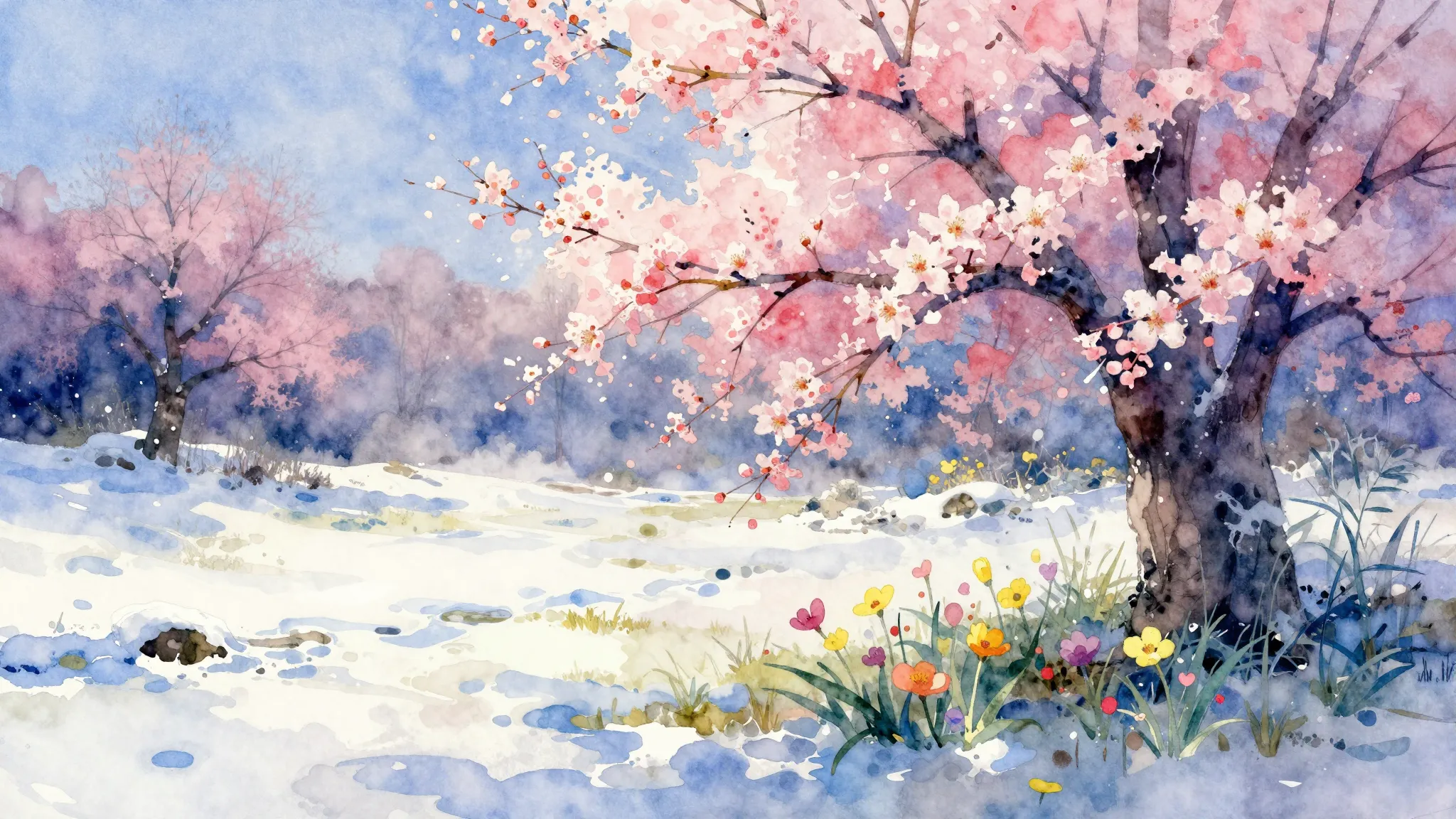 Vibrant watercolor style. Ambient electronic album cover: dr...