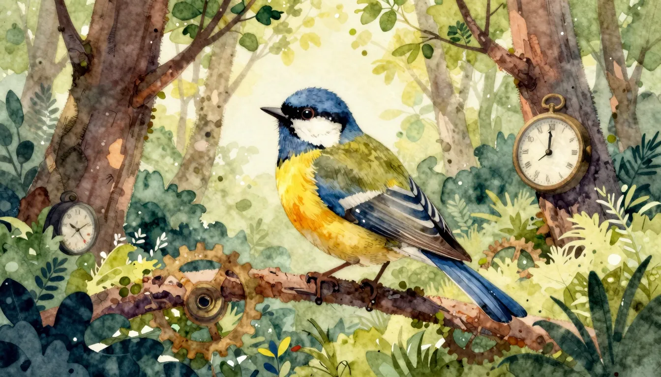 Vibrant watercolor style. Folk song album cover: a cuckoo bi...