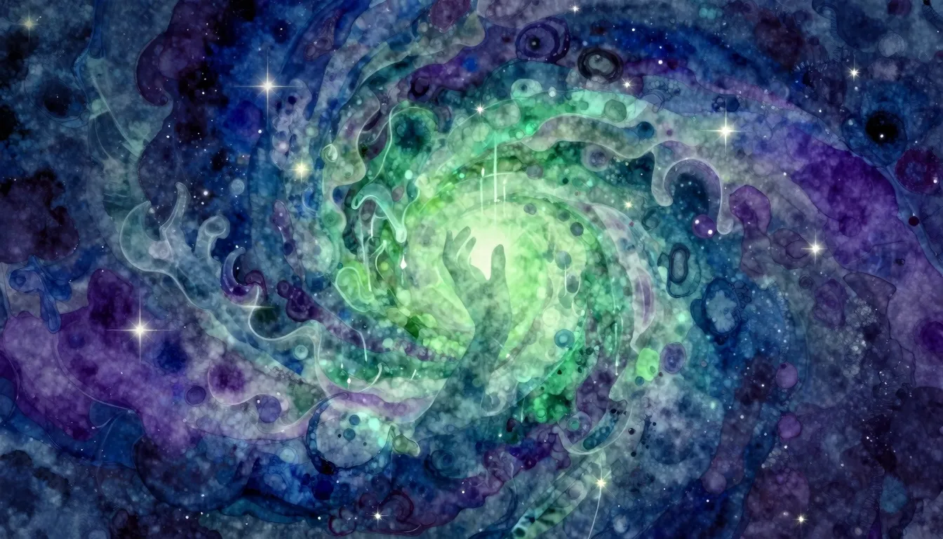 Vibrant watercolor style. Indie album cover: Abstract, ether...