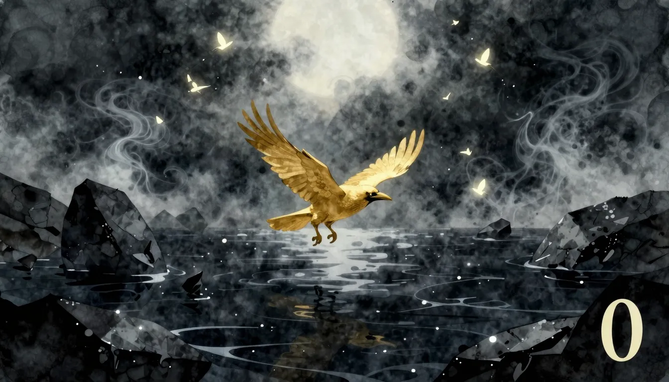 Vibrant watercolor style. A dark, cinematic digital illustra...