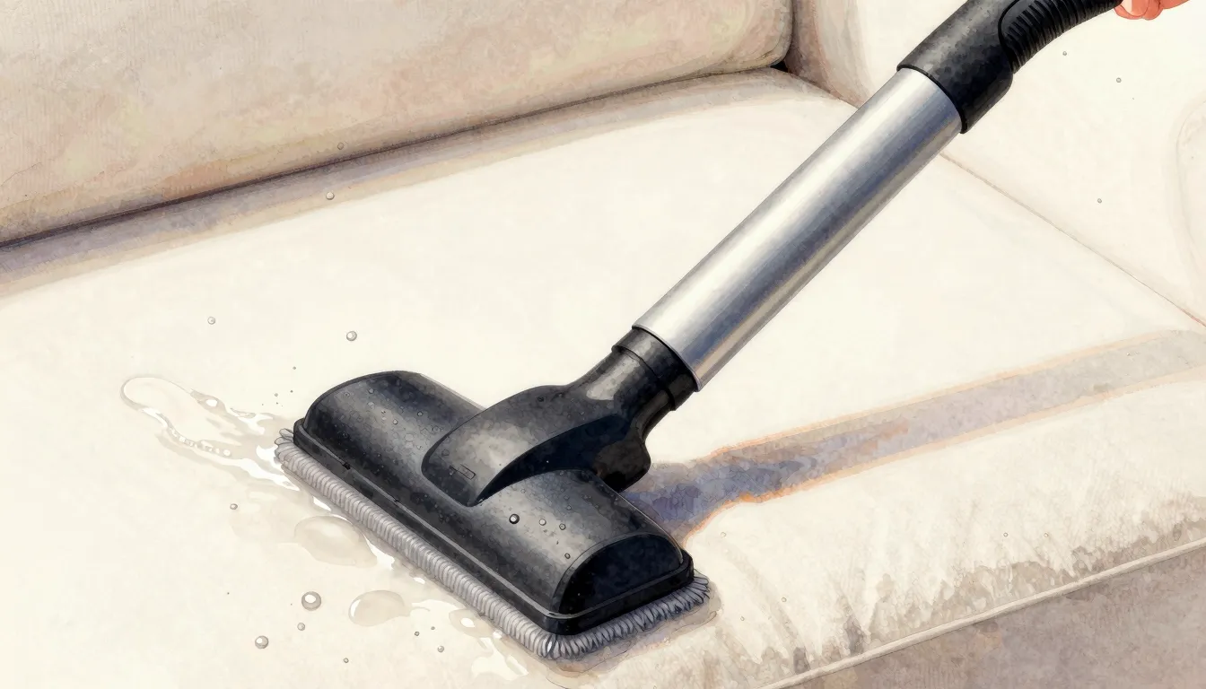 Watercolor style. A powerful vacuum nozzle extracting dirty ...