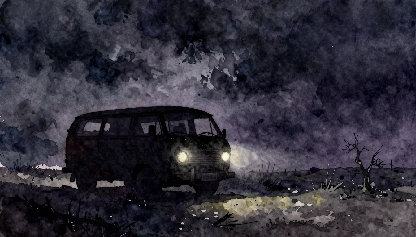 Vibrant watercolor style. A dark, somber rock opera album co...