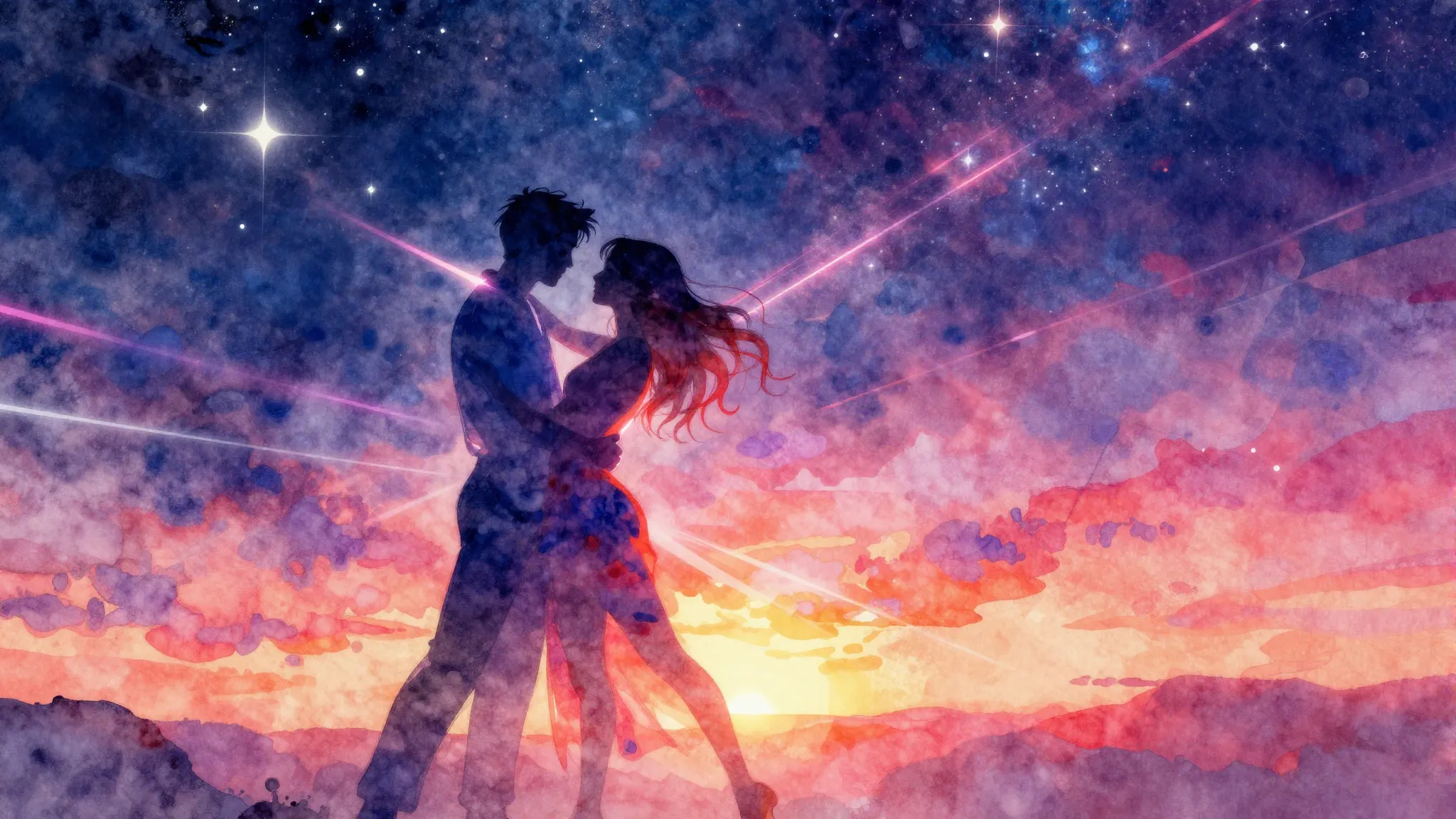 Vibrant watercolor style. Dance-pop album cover, vibrant col...