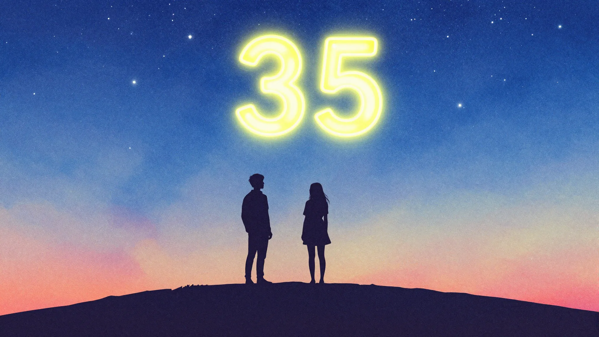 Watercolor style. A silhouette of two friends standing on a ...