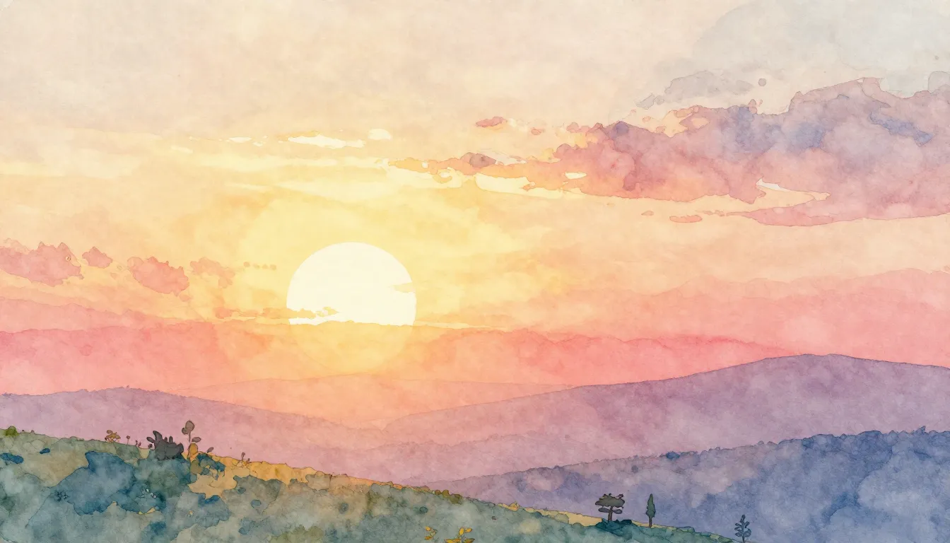 Vibrant watercolor style. Jazz album cover. Warm spring morn...