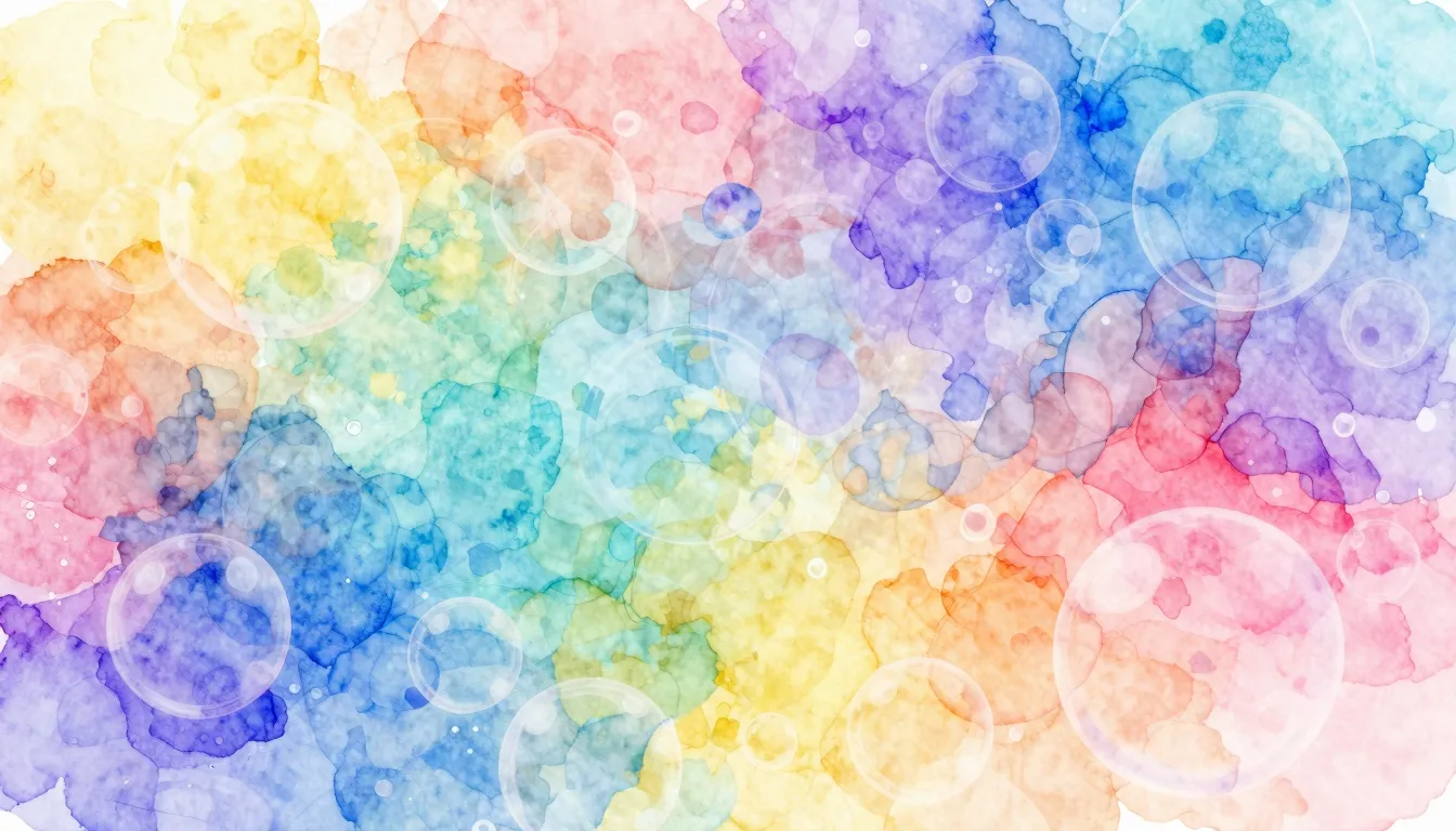 Watercolor style. Abstract colorful background with floating...