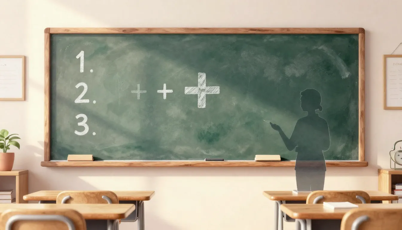 Watercolor style. Cozy classroom interior, a chalkboard with...