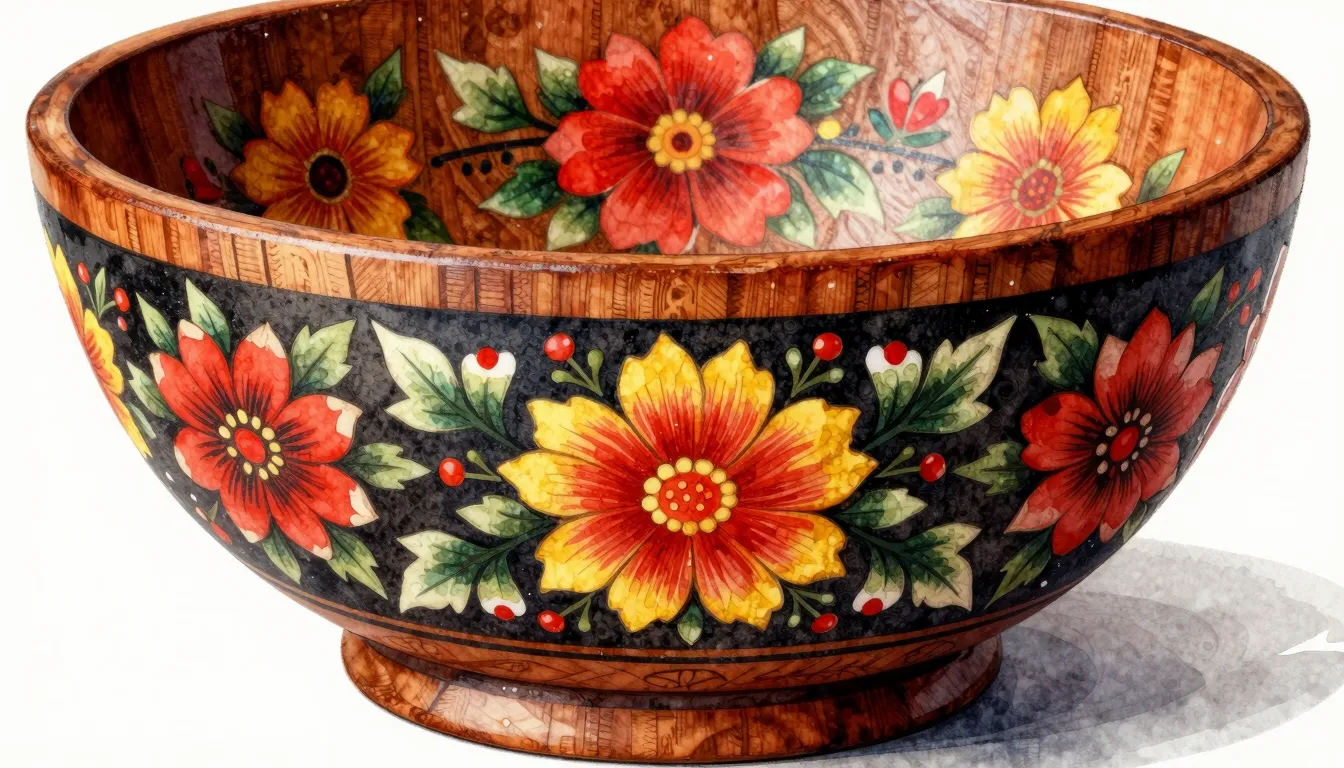Watercolor style. Close-up of a traditional Russian wooden b...