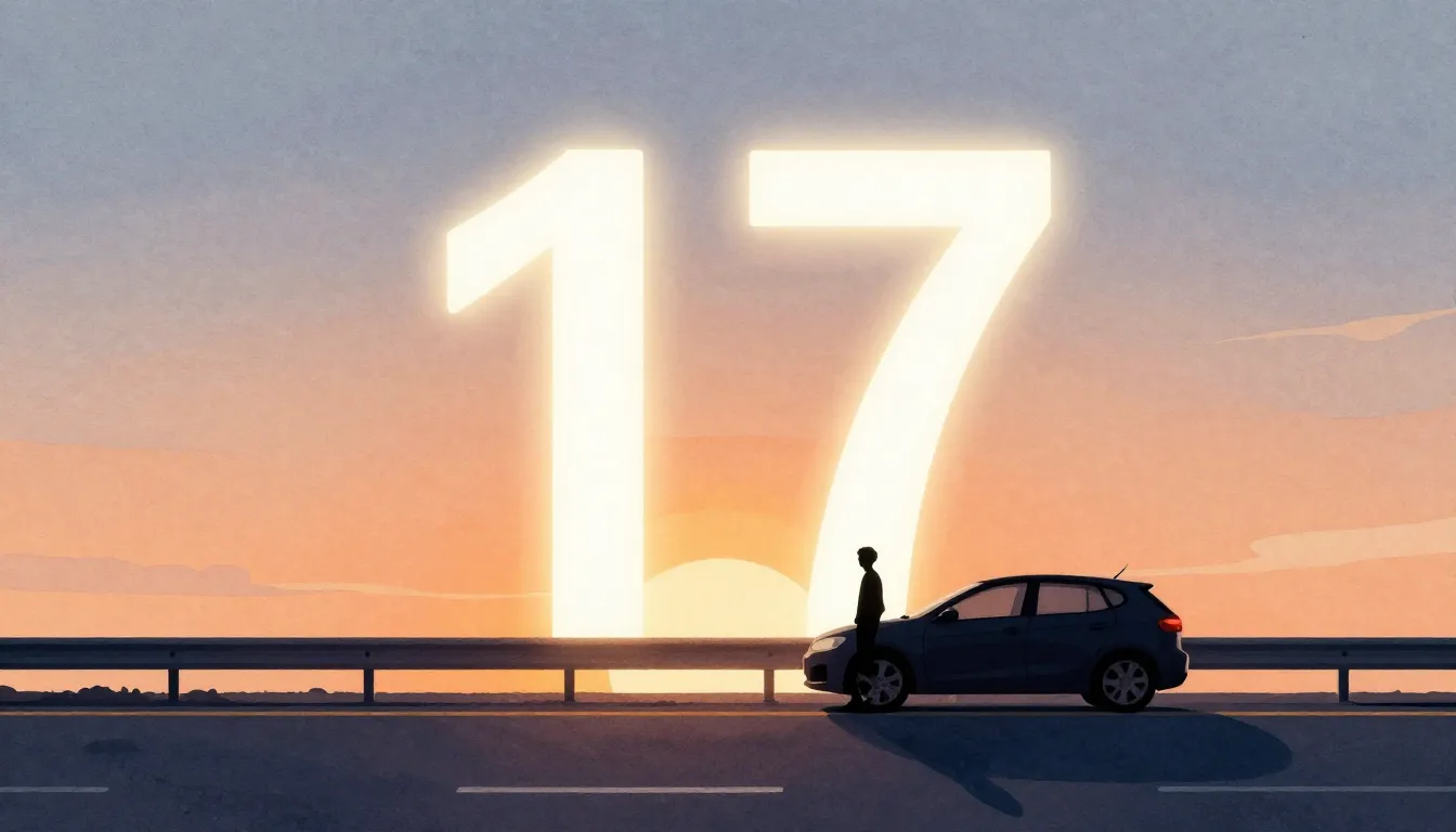 Watercolor style. Silhouette of a person standing by a car u...