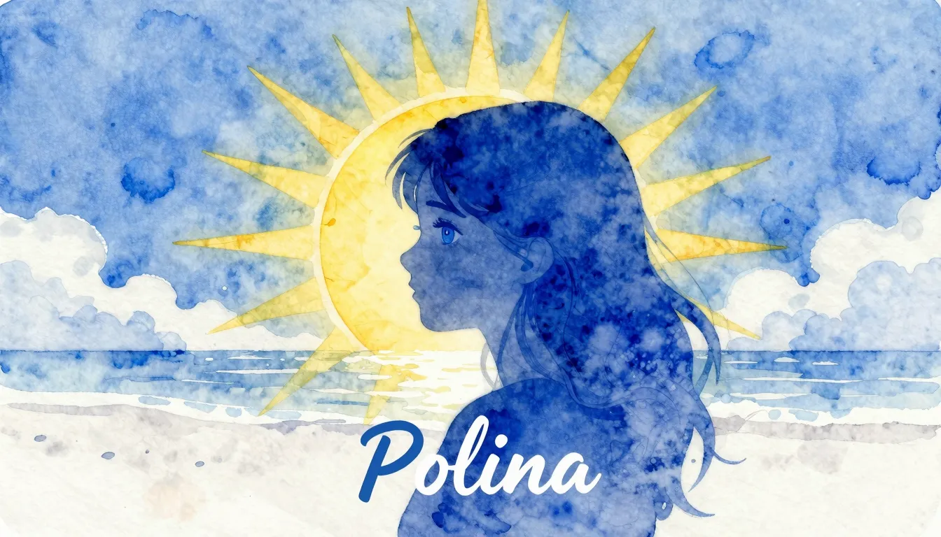 Vibrant watercolor style. Chanson album cover: "Polina" song...