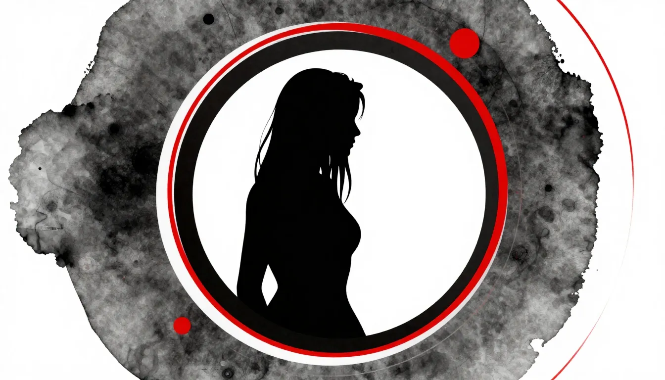 Watercolor style. Modern digital silhouette, circular compos...