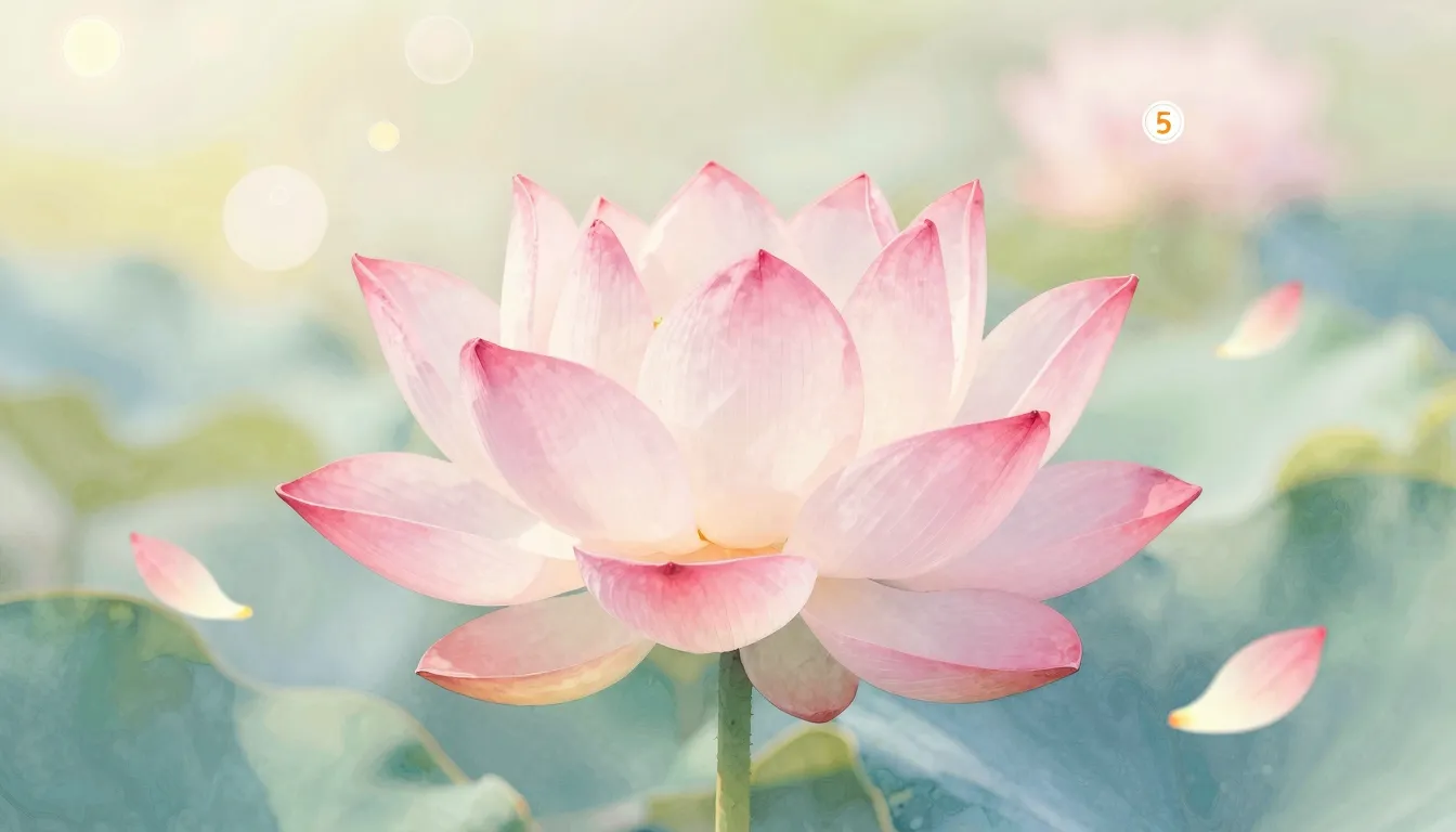 Watercolor style. A stylized silhouette of a lotus flower on...