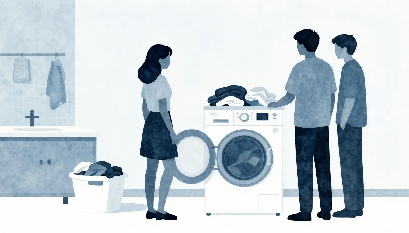 Watercolor style. Silhouette of two students standing near a...