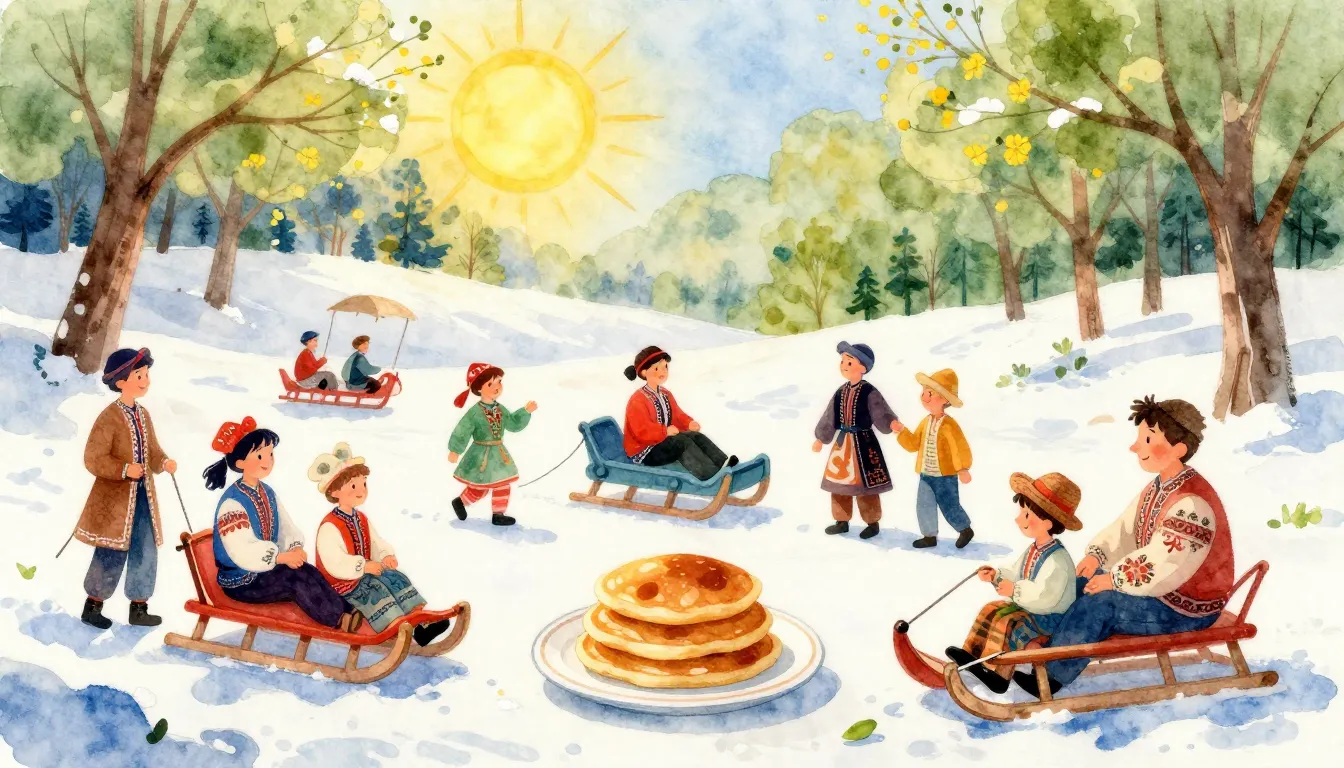 Vibrant watercolor style. Folk song cover art: vibrant sprin...