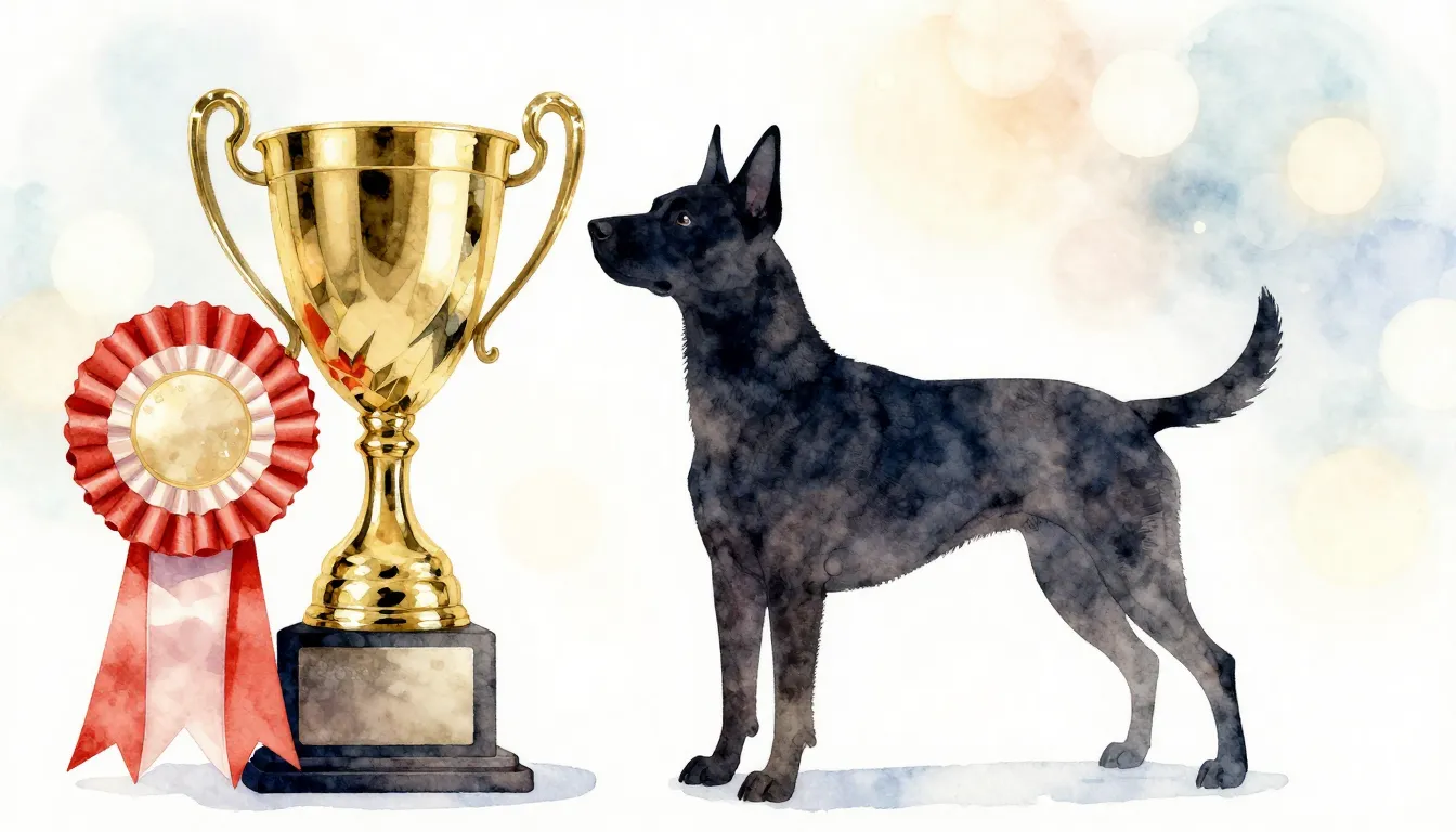 Watercolor style. A silhouette of a graceful dog standing pr...