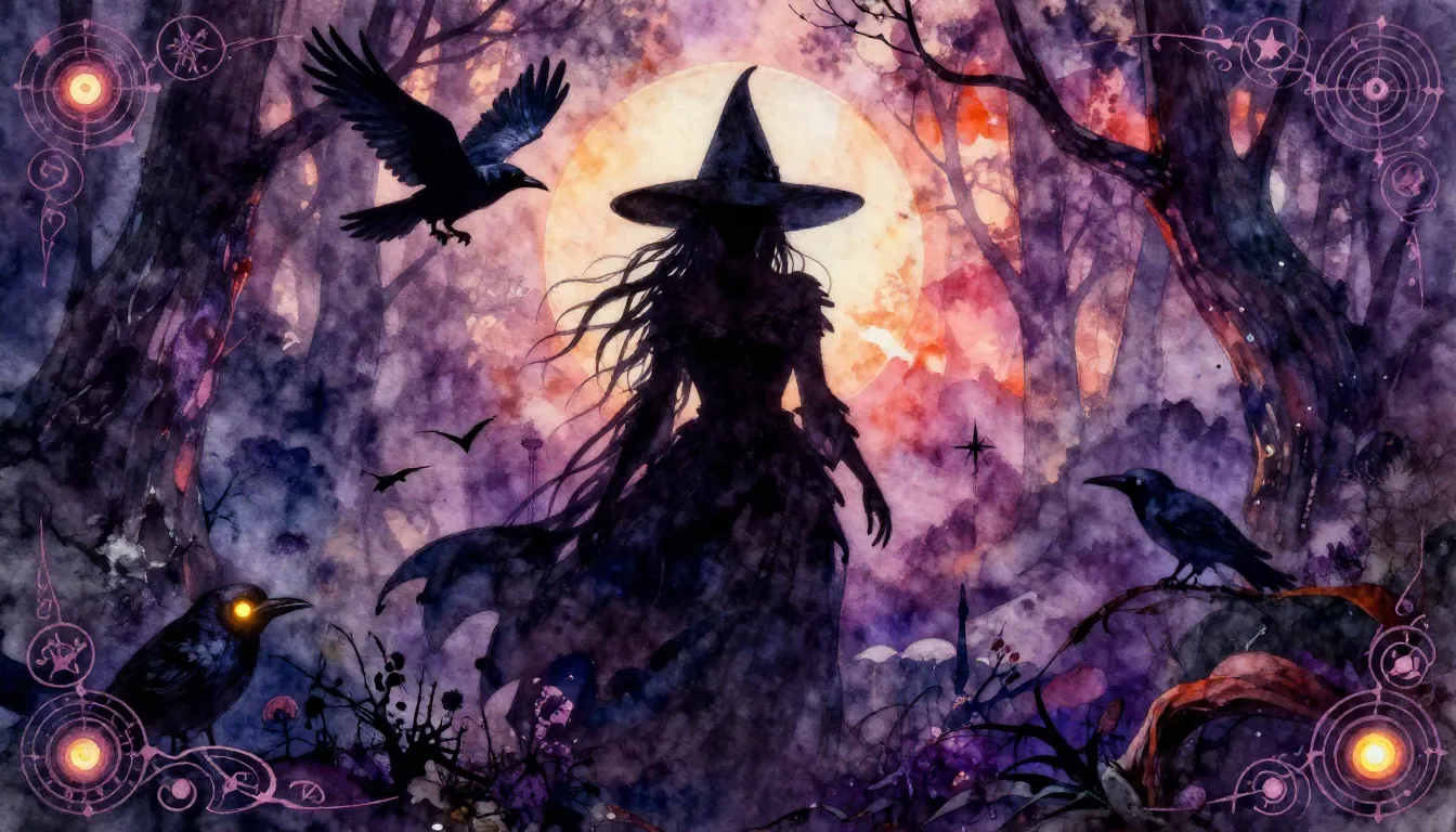 Vibrant watercolor style. Dark fantasy metal album cover, wi...