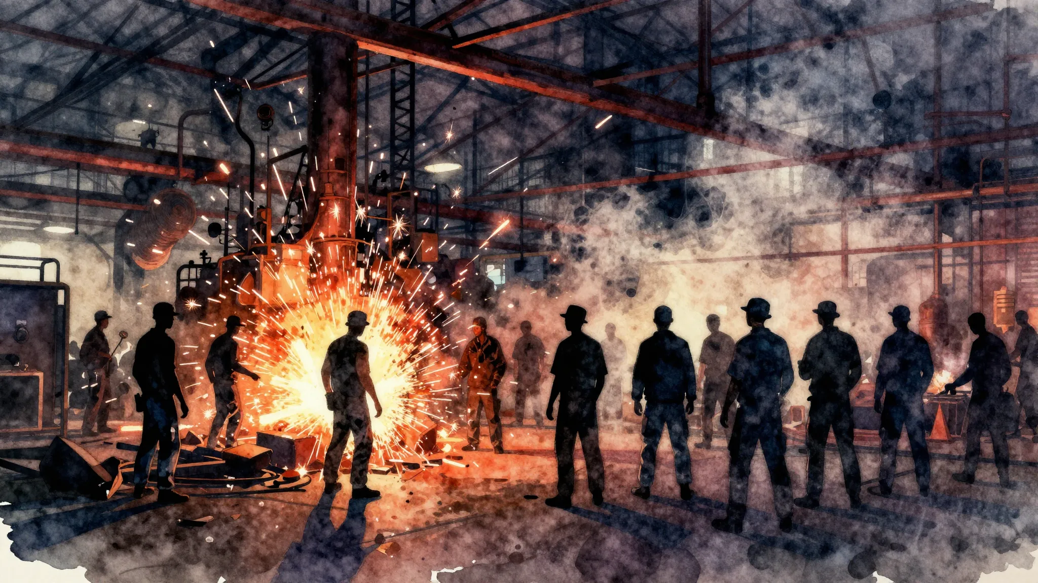 Vibrant watercolor style. Hip-hop album cover, industrial se...