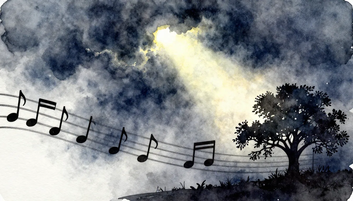 Watercolor style. Abstract background with musical notes and...