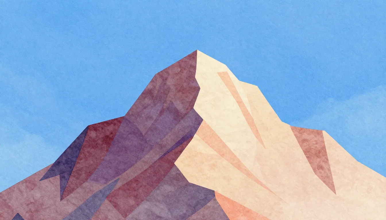 Watercolor style. Minimalist 3D illustration of a sturdy mou...