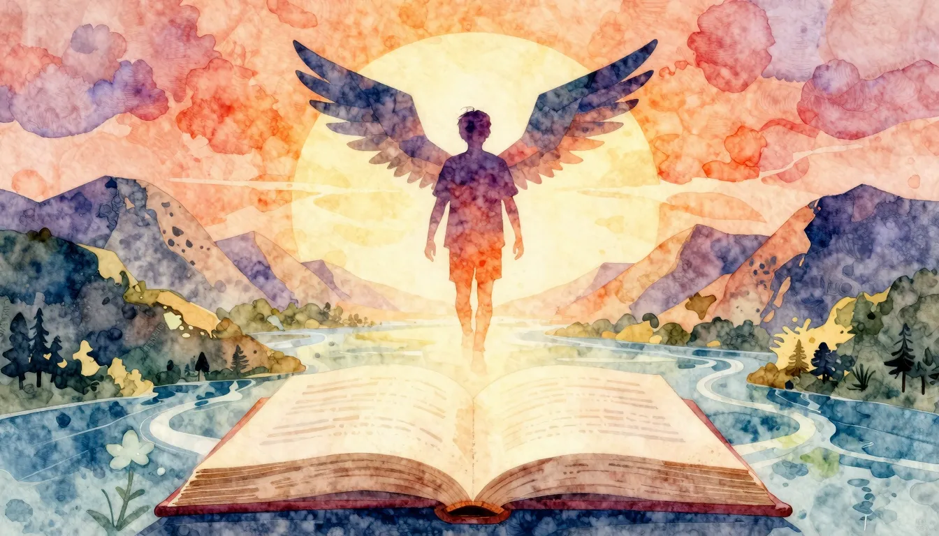 Vibrant watercolor style. Rock album cover: A person's silho...