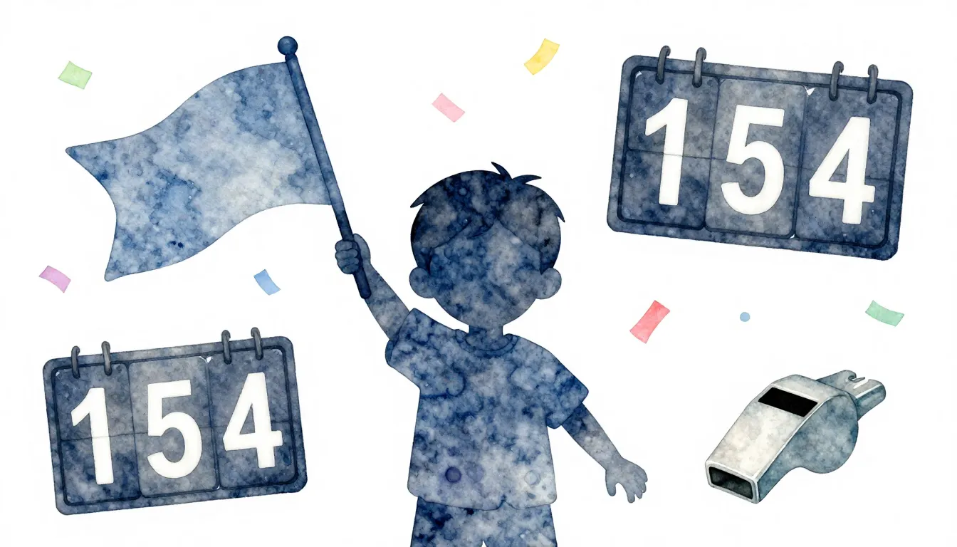 Watercolor style. A silhouette of a cheering child holding a...