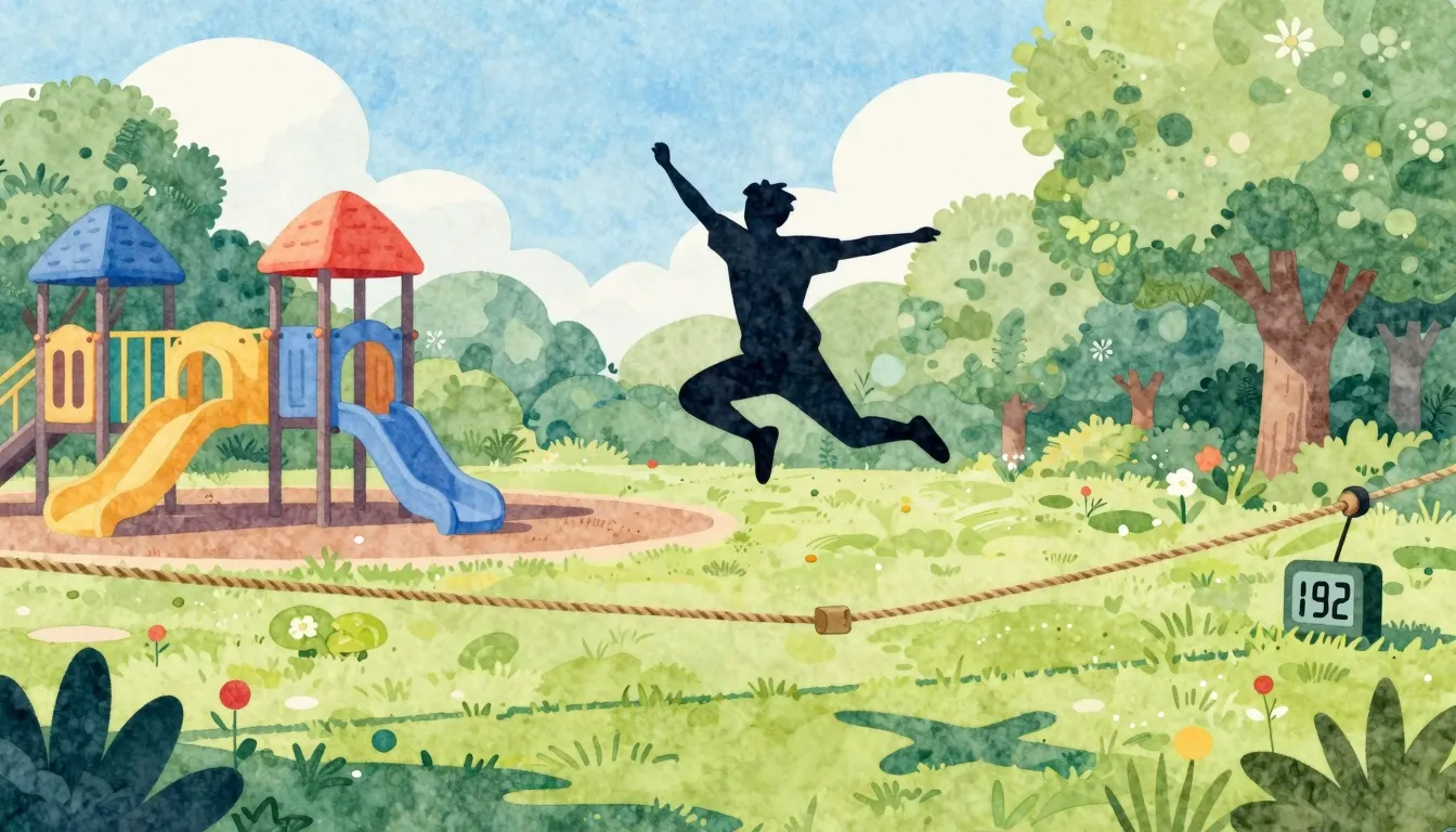 Watercolor style. A stylized silhouette of a person jumping ...