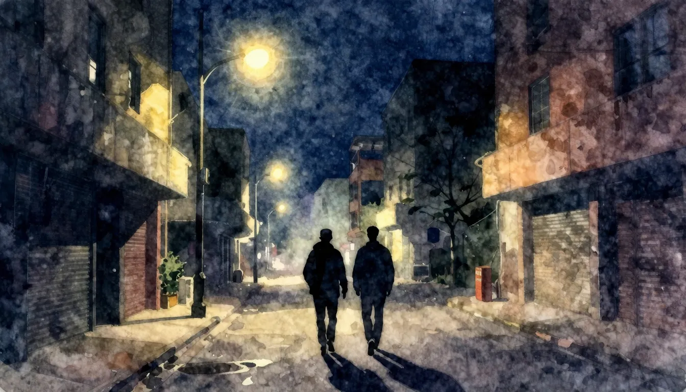 Vibrant watercolor style. Hip-hop album cover, dark city str...
