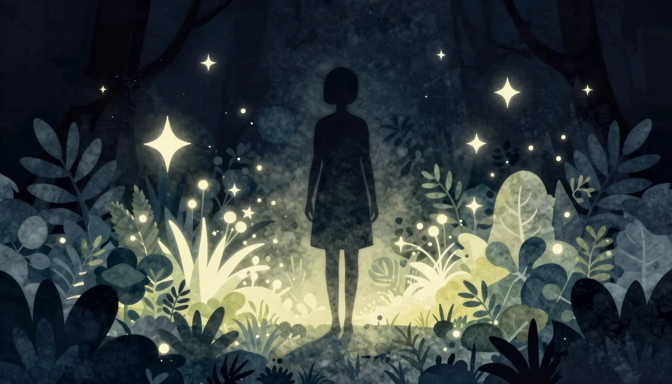 Watercolor style. Minimalist silhouette of a person standing...