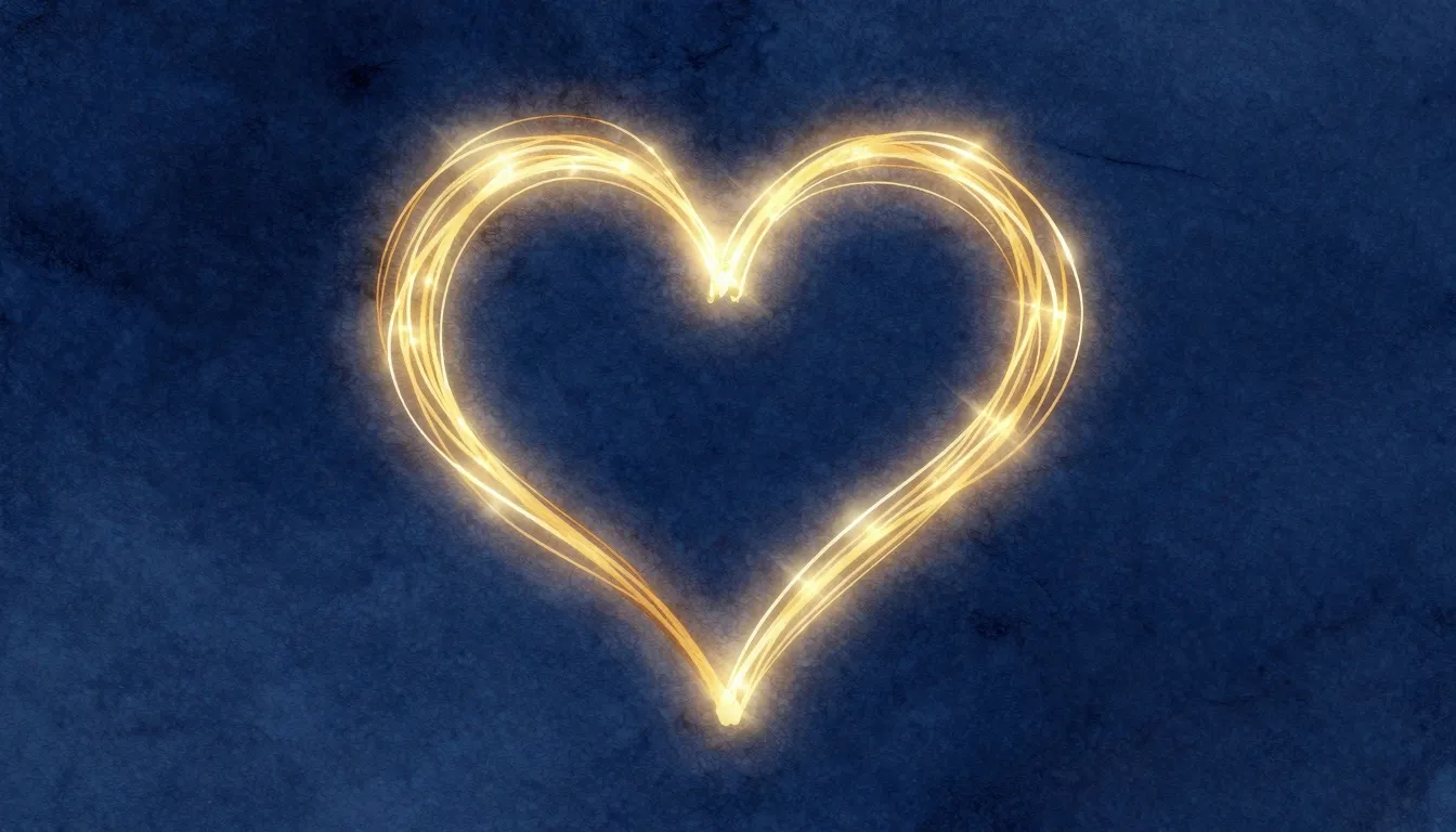 Watercolor style. Abstract silhouette of a glowing heart sha...