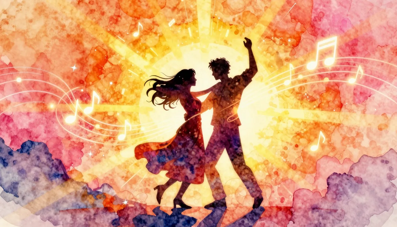 Vibrant watercolor style. A vibrant, abstract album cover fo...