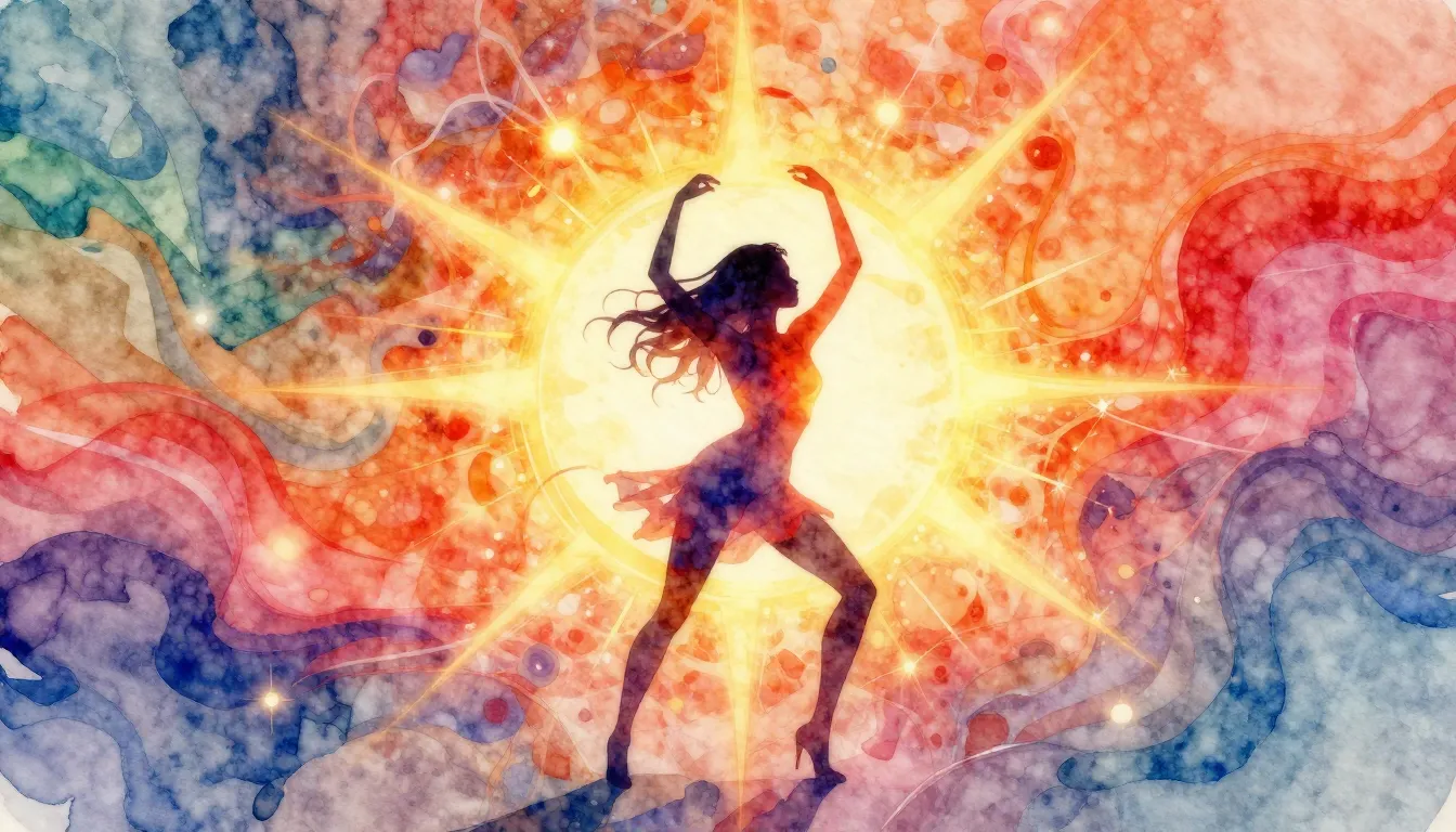 Vibrant watercolor style. Vibrant dance-pop album cover, abs...