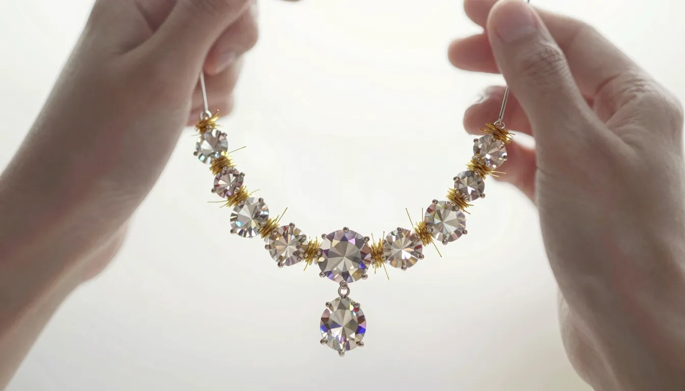 Watercolor style. Delicate handcrafted jewelry with sparklin...