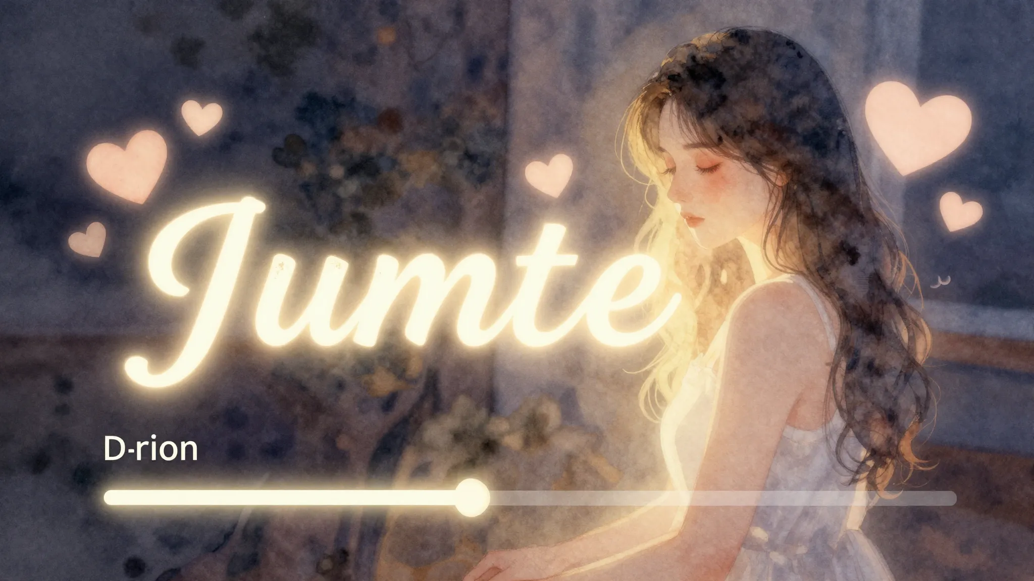 Watercolor style. A glowing digital text generator interface...