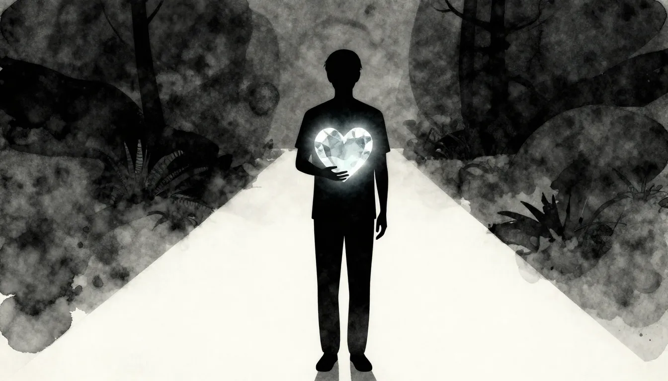 Watercolor style. Minimalist silhouette of a person holding ...