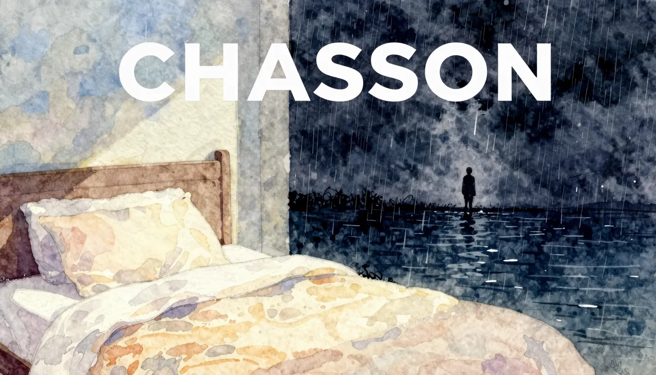 Vibrant watercolor style. Chanson album cover. Contrast of l...
