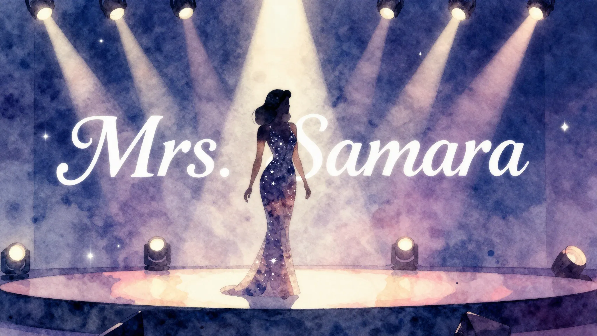 Vibrant watercolor style. R&B album cover: elegant silhouett...