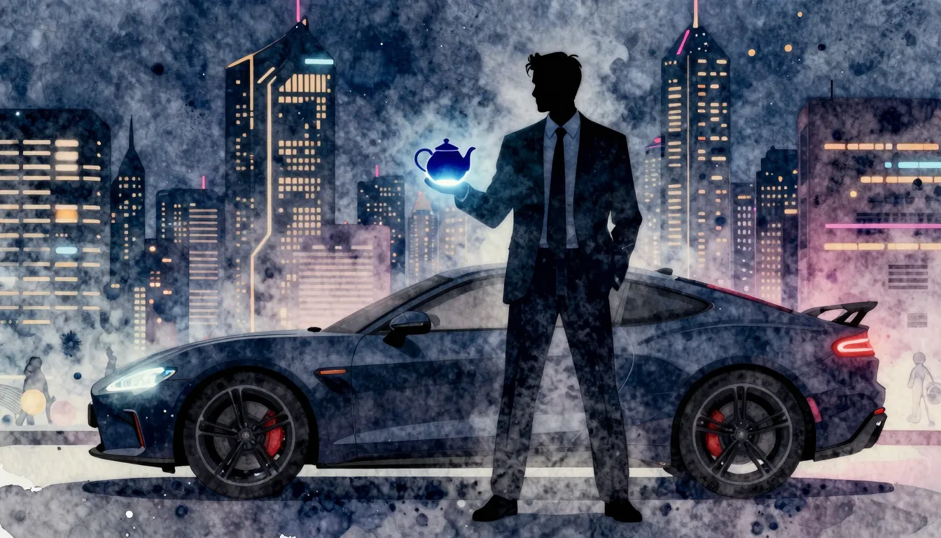 Watercolor style. Silhouette of a man in a suit standing in ...