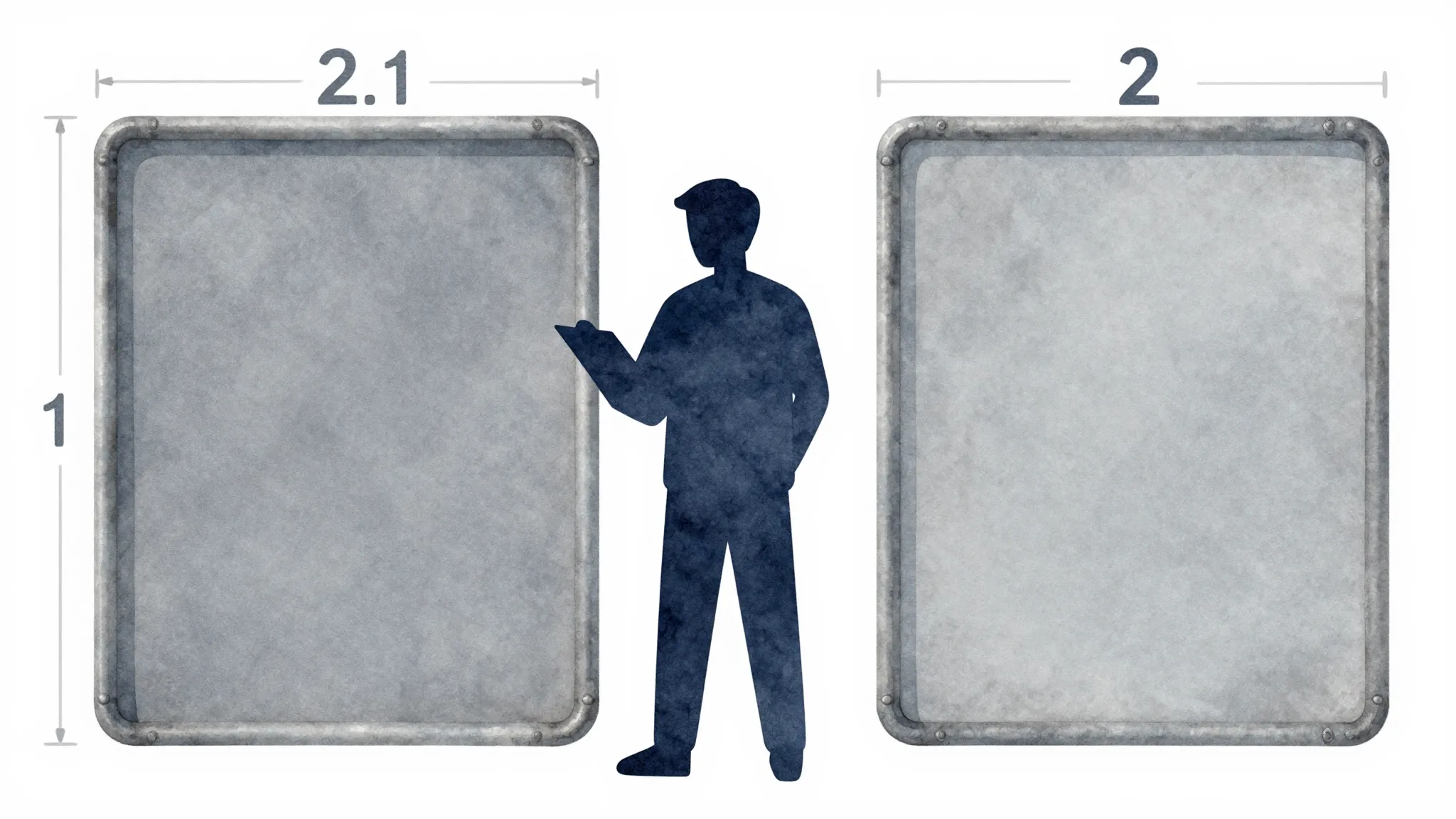 Watercolor style. A silhouette of a person holding a clipboa...