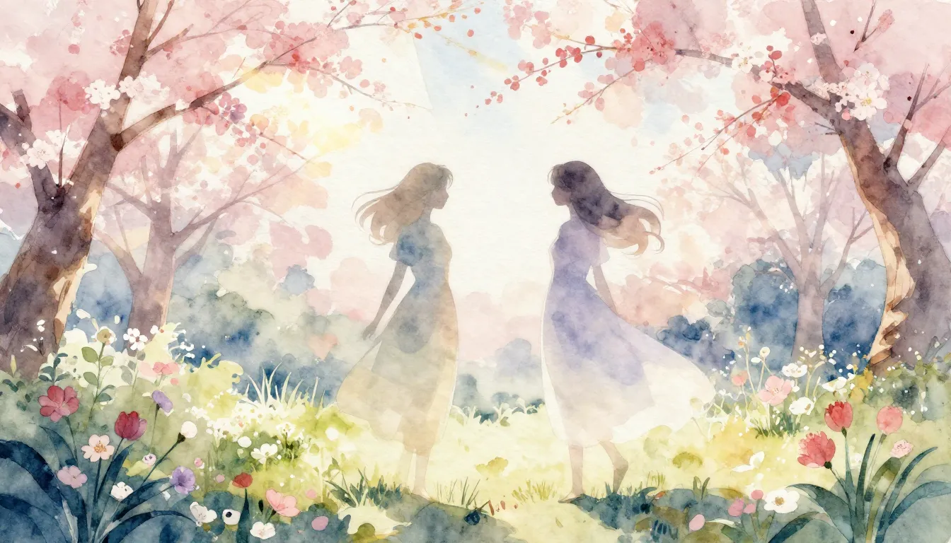 Watercolor style. A delicate watercolor illustration of two ...