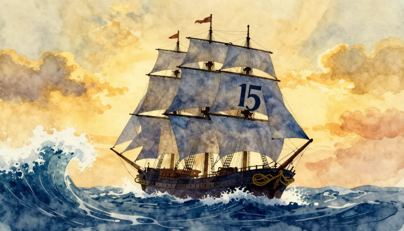 Watercolor style. A majestic silhouette of a sailing ship ba...