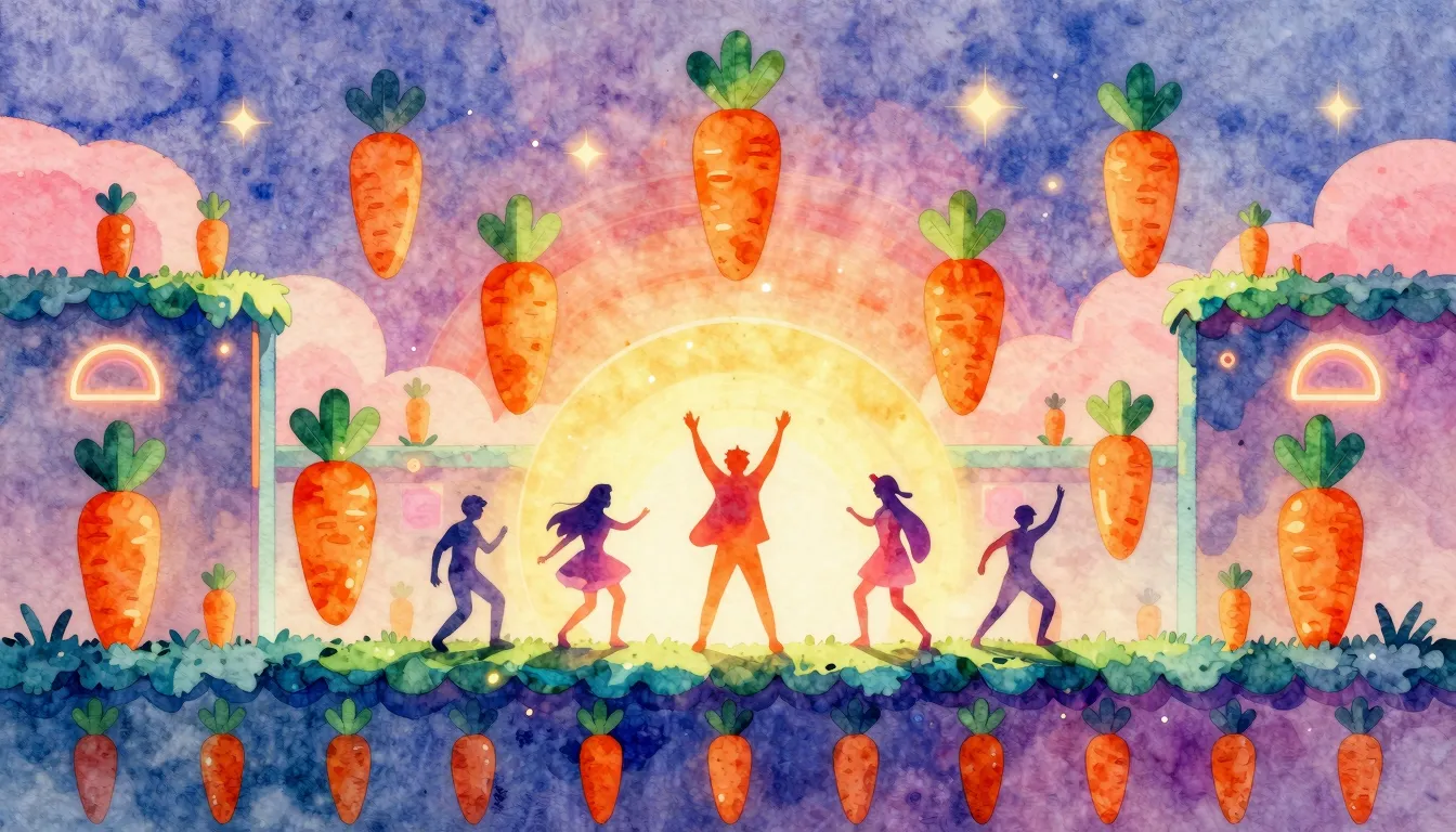 Watercolor style. Vibrant digital landscape with silhouettes...