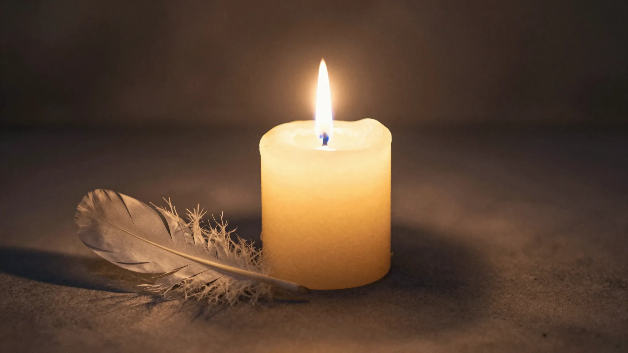 Watercolor style. A solitary candle burning brightly in the ...