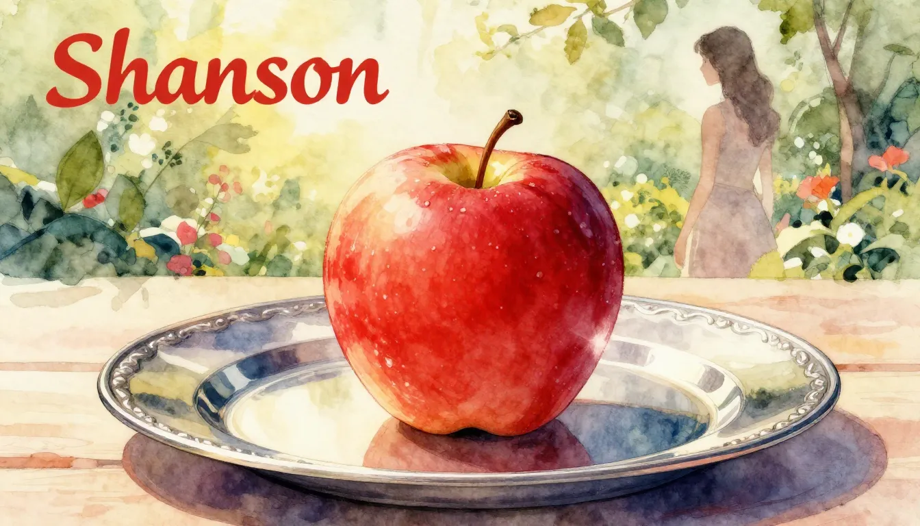 Vibrant watercolor style. Shanson album cover: A vibrant red...