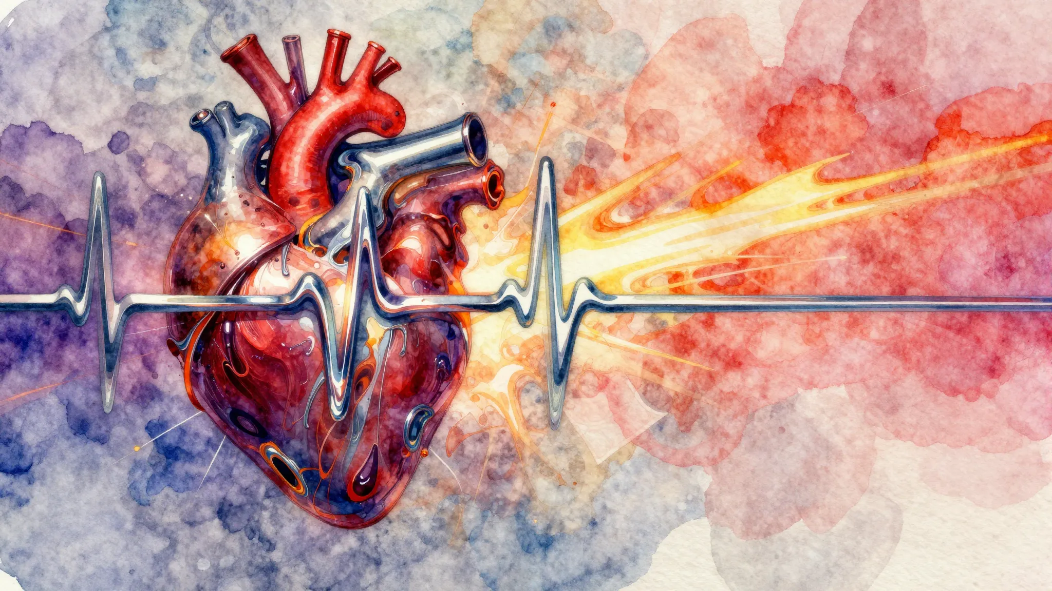 Vibrant watercolor style. Rock album cover: dynamic, abstrac...