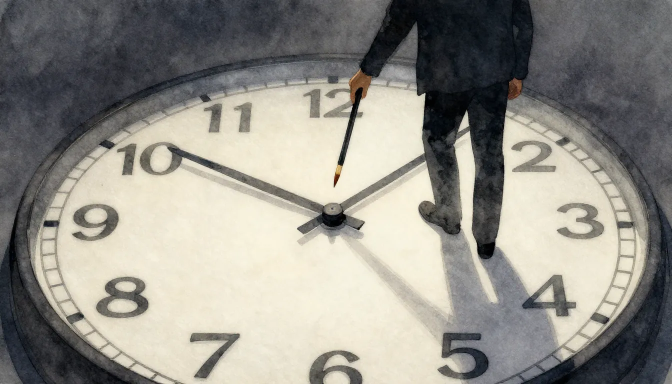 Watercolor style. A dark silhouette of a person dropping a p...