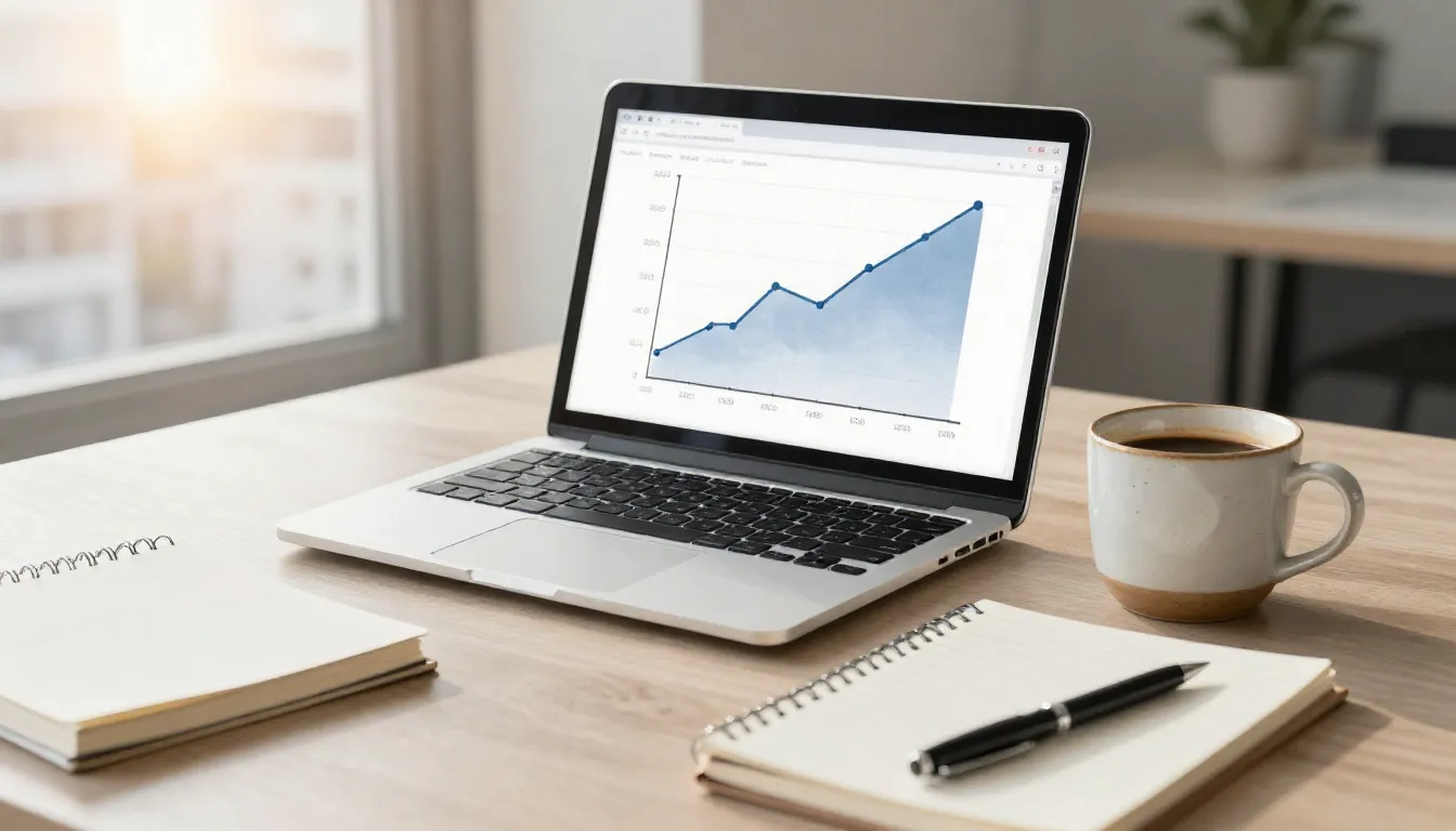 Watercolor style. High-quality photo of a modern workspace. ...